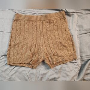 Pac Sun Mauve/Brown Cable Knit Shorts